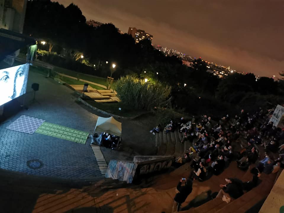 Projection du film « Les Damnés de la Commune » dans le parc de Belleville